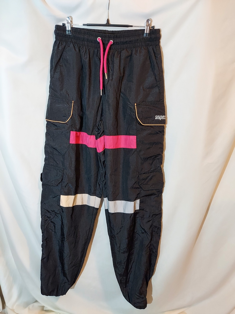 Snipes Retro 80's Style Colorblock Nylon Cargo Track Pants Size M